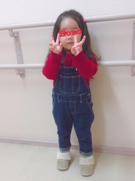 「2歳10ヶ月」｜「アイテム（オールインワン・サロペット）」を使った、Honoさん（キッズ・90cm）の冬コーディネート