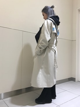 「MISBHV（ミスビヘイブ）のアイテム（ジャケット/アウター）」を使った、yukaiwamotoさん（レディース・160cm）の春コーディネート