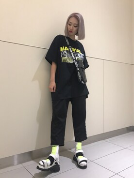 「KaneZ（ケインズ）のKaneZ/ケインズ/Sakosshu Bag（ショルダーバッグ）」を使った、yukaiwamotoさん（レディース・160cm）の春コーディネート