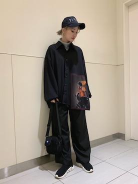 「AZSのアイテム（キャップ）」を使った、yukaiwamotoさん（レディース・161cm）の冬コーディネート