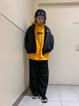「LONELY/論理（ロンリー）のアイテム（ジャケット/アウター）」を使った、yukaiwamotoさん（レディース・161cm）の冬コーディネート