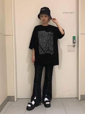 「L.H.P（エルエイチピー）のアイテム（帽子）」を使った、yukaiwamotoさん（レディース・160cm）の夏コーディネート