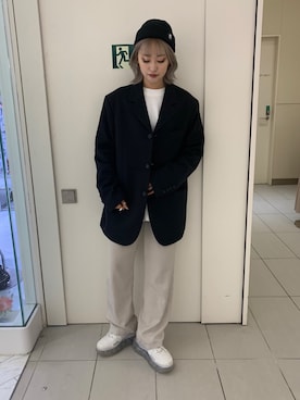 「OY（オーワイ）のアイテム（帽子）」を使った、yukaiwamotoさん（レディース・161cm）の秋コーディネート