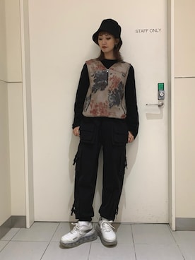 「L.H.P（エルエイチピー）のアイテム（帽子）」を使った、yukaiwamotoさん（レディース・161cm）の秋コーディネート