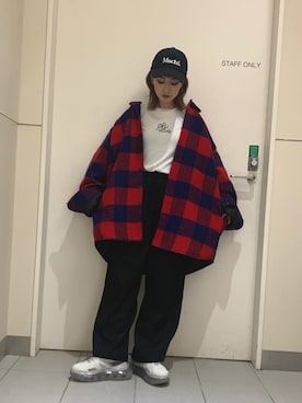 「L.H.P（エルエイチピー）のアイテム（キャップ）」を使った、yukaiwamotoさん（レディース・161cm）の冬コーディネート