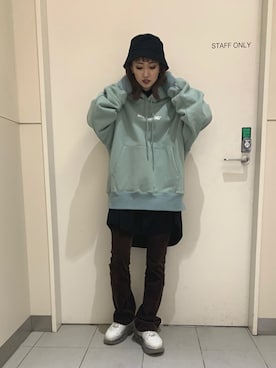 「L.H.P（エルエイチピー）のアイテム（帽子）」を使った、yukaiwamotoさん（レディース・161cm）の冬コーディネート
