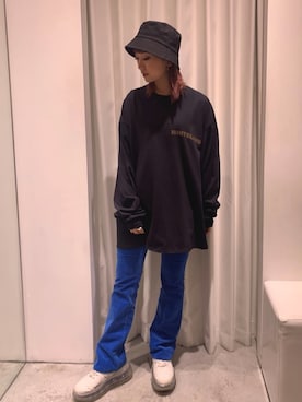 「L.H.P（エルエイチピー）のアイテム（帽子）」を使った、yukaiwamotoさん（レディース・161cm）の冬コーディネート