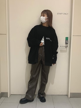 「L.H.P（エルエイチピー）のアイテム（スウェット）」を使った、yukaiwamotoさん（レディース・161cm）の冬コーディネート