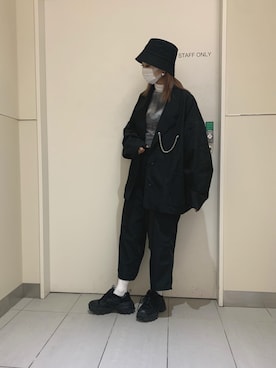 「L.H.P（エルエイチピー）のアイテム（帽子）」を使った、yukaiwamotoさん（レディース・161cm）の冬コーディネート