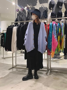 「L.H.P（エルエイチピー）のアイテム（帽子）」を使った、yukaiwamotoさん（レディース・161cm）の冬コーディネート