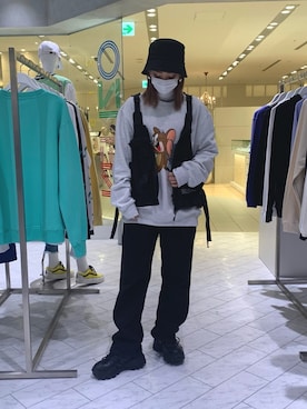 「L.H.P（エルエイチピー）のアイテム（スウェット）」を使った、yukaiwamotoさん（レディース・161cm）の冬コーディネート