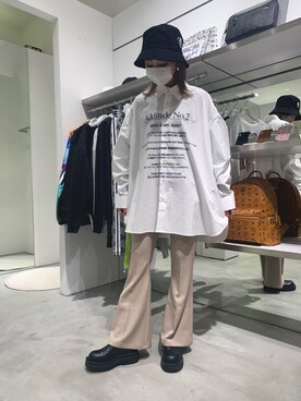 「OY（オーワイ）のアイテム（帽子）」を使った、yukaiwamotoさん（レディース・161cm）の春コーディネート