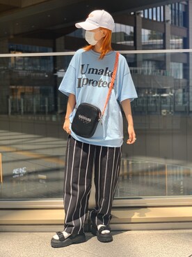 「KaneZ（ケインズ）のアイテム（キャップ）」を使った、yukaiwamotoさん（レディース・161cm）の夏コーディネート