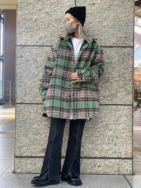 「thisisneverthat（ディスイズネバーザット）のアイテム（帽子）」を使った、yukaiwamotoさん（レディース・161cm）の秋コーディネート