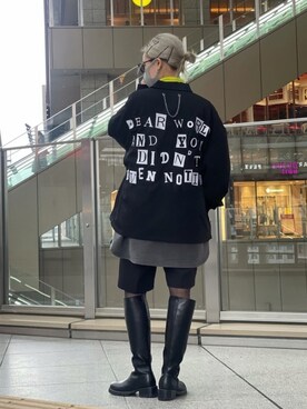 「DANKE SCHON（ダンケシェーン）のアイテム（ブルゾン）」を使った、yukaiwamotoさん（レディース・161cm）の冬コーディネート