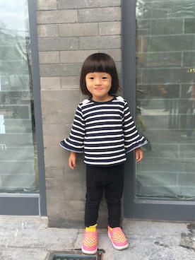 「西松屋（ニシマツヤ）のアイテム（ニット/セーター、ブラック系）」を使った、Maki_OldSchoolさん（レディース）の秋コーディネート