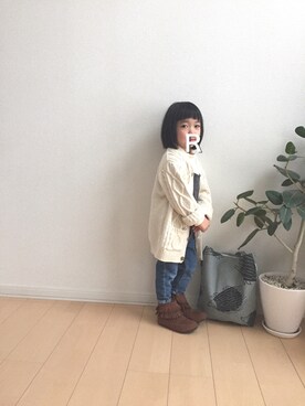 「Lisa Larson（リサラーソン）のアイテム（バッグ）」を使った、ao0227さん（キッズ・90cm）の冬コーディネート