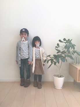 「おめかしコーデ」｜「アイテム（キャップ）」を使った、ao0227さん（キッズ・100cm）の冬コーディネート