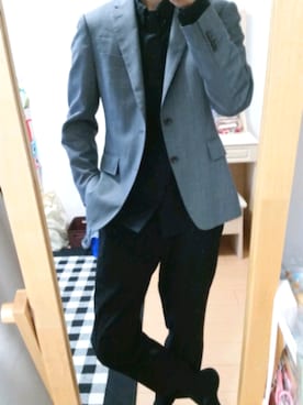 「AOYAMA（アオヤマ）のアイテム（ジャケット/アウター）」を使った、爽治朗さん（メンズ・164cm）の夏コーディネート