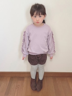 「アイテム（ブーツ）」を使った、mama11070717さん（キッズ・110cm）の冬コーディネート