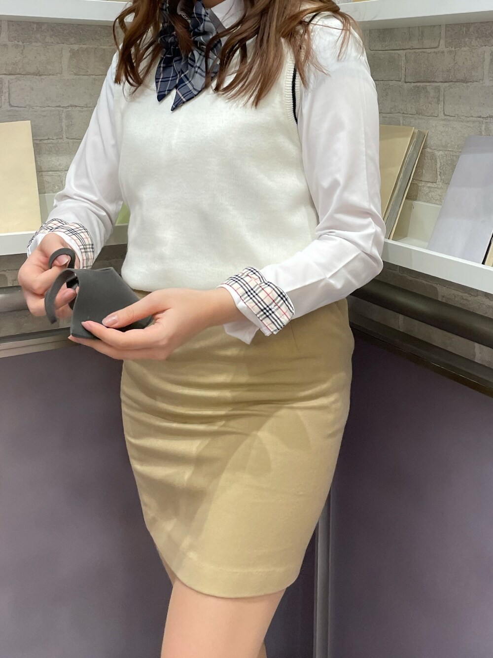 「年末WEAR感謝祭、制服、韓国ファッション、韓国、韓国制服、新大久保、JK、jk制服、制服コーデ、タイトスカート」｜「NIKE SPORTSWEARのウィメンズ ナイキ エアマックス レザー NIKE WMNS AIR MAX 90 LTHR 768887-001（スニーカー、ブラック系）」を使った、tさん（レディース・157cm）の冬コーディネートの1枚目の写真