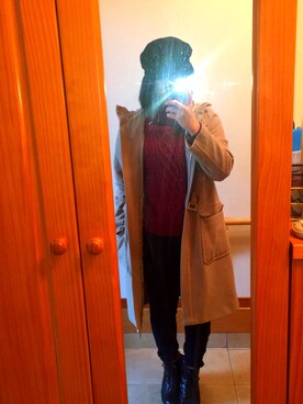 「アイテム（キャスケット）」を使った、のんさん（レディース・157cm・10代）の冬コーディネート