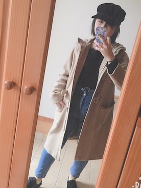 「ELLE（エル）のアイテム（ジャケット/アウター）」を使った、のんさん（レディース・157cm）の冬コーディネート