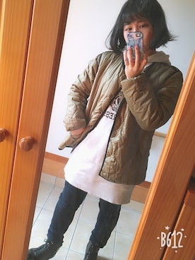 「FOREVER 21（フォーエバー トゥエンティーワン）のアイテム（ナイロンジャケット）」を使った、のんさん（レディース・157cm）の冬コーディネート