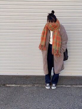 「Fillil（フィリル）のアイテム（ジャケット/アウター）」を使った、みさん（レディース・155cm）の冬コーディネート