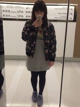 「RAY CASSIN（レイカズン）のアイテム（MA-1）」を使った、キャミィさん（レディース・158cm）の冬コーディネート