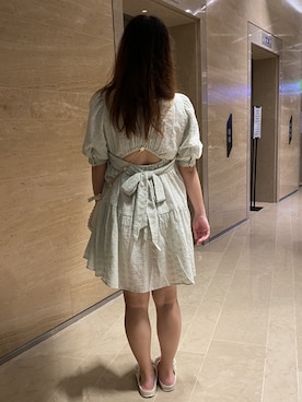 「one after another NICE CLAUP（ワンアフターアナザーナイスクラップ）のアイテム（チュニック）」を使った、キャミィさん（レディース・158cm）の夏コーディネート