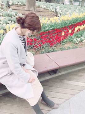 「アイテム（パンプス、グレー系）」を使った、emikさん（レディース・156cm）の春コーディネート