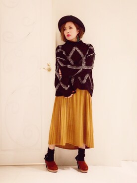 「柄」｜FUMIKAさん（レディース・146cm）の冬コーディネート