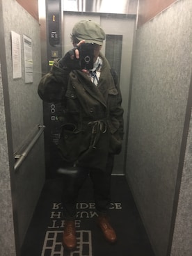 「RRL（ダブル アール エル）のアイテム（ハンチング/ベレー帽）」を使った、DRGNさん（メンズ・170cm）の冬コーディネート