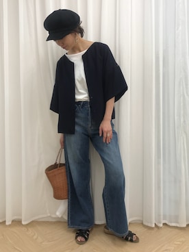 「アイテム（キャスケット）」を使った、yuki さん（レディース・160cm）の夏コーディネート