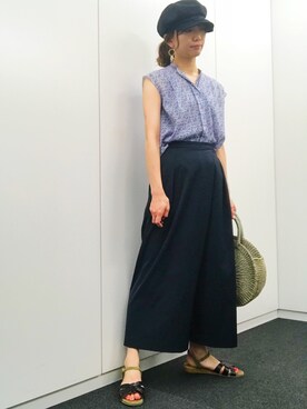 「アイテム（キャスケット）」を使った、yuki さん（レディース・160cm）の夏コーディネート