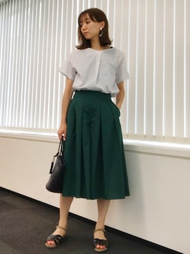 「アイテム（タンクトップ、グレー系）」を使った、yuki さん（レディース・160cm）の夏コーディネート