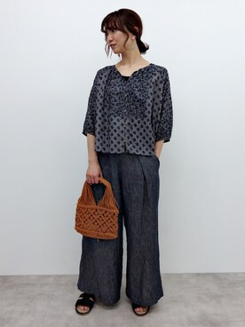 「summer」｜「アイテム（トートバッグ）」を使った、yuki さん（レディース・160cm）の夏コーディネート