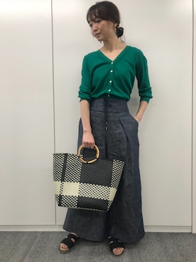 「summer」｜「アイテム（トートバッグ）」を使った、yuki さん（レディース・160cm）の夏コーディネート