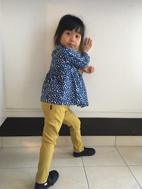 「Cienta（シエンタ）のアイテム（バレエシューズ）」を使った、り  かさん（キッズ・100cm）の冬コーディネート