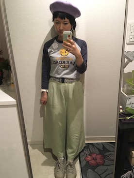 「ペールトーン」｜「アイテム（ハンチング/ベレー帽）」を使った、おっくん🍅さん（レディース・146cm）の秋コーディネート