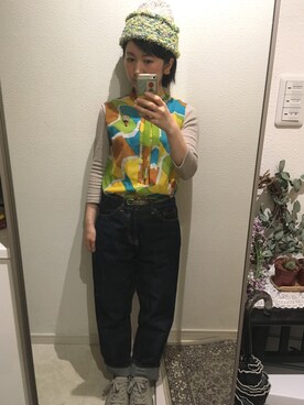 「chambre de charme（シャンブルドゥシャーム）のアイテム（パンツ）」を使った、おっくん🍅さん（レディース・146cm）の夏コーディネート