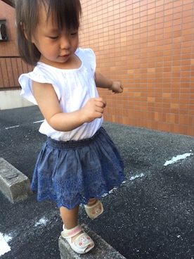 「MIKI HOUSE（ミキハウス）のアイテム（サンダル）」を使った、natsuさん（キッズ・80cm）の夏コーディネート