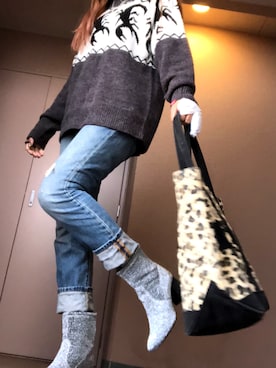 「スケボー」｜「アイテム（ブーティ）」を使った、すぬさん（レディース・165cm）の冬コーディネート