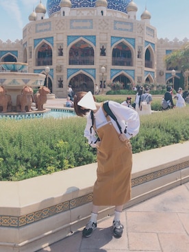 「オレンジスカート」｜minunさん（レディース・161cm）の春コーディネート