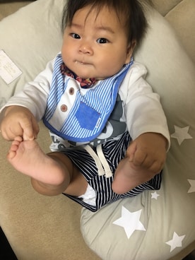 「10mois（ディモワ）のアイテム」を使った、2kids mam✌︎ さん（キッズ・70cm）の春コーディネート
