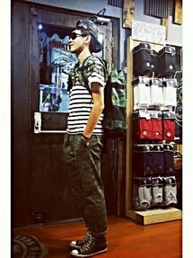 REPUTATION | 迷彩橫條T(Tシャツ/カットソー)