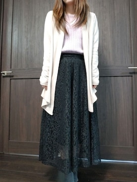 「Petit Honfleur（プチオンフルール）のアイテム」を使った、ぐみ@ﾈｺﾄﾄﾓﾆさん（レディース・152cm）の春コーディネート