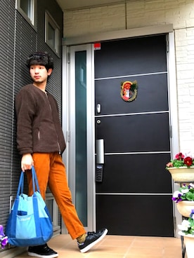 「HARE（ハレ）のアイテム（ソックス/靴下）」を使った、ぼーりーさん（メンズ・178cm）の冬コーディネート