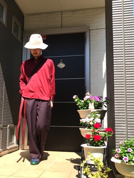 「帯」｜「アイテム（トートバッグ）」を使った、ぼーりーさん（メンズ・178cm）の秋コーディネート